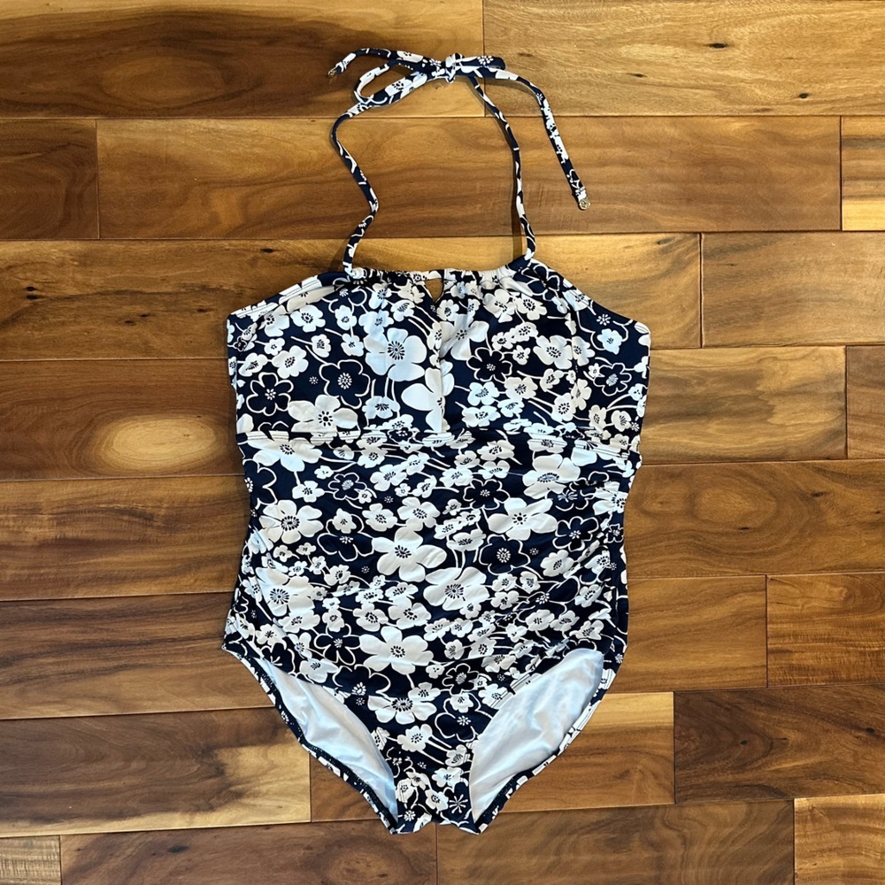 Anne Cole Black and White Floral Swimsuit